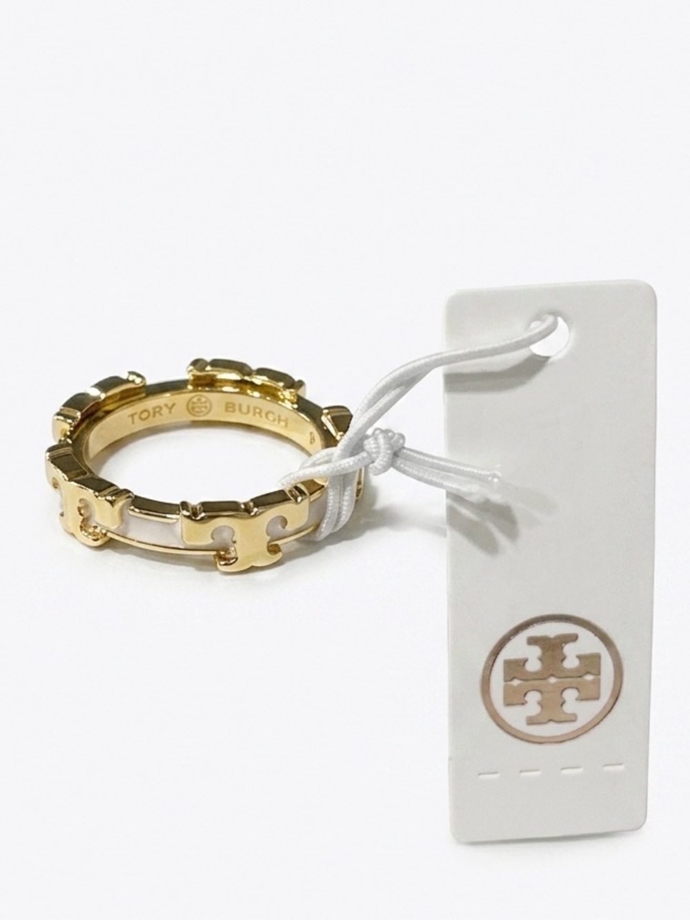 Tory Burch Gold Link Logo Ring